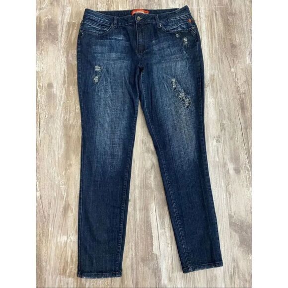 Zanadi Denim - Zana Di Jean High Rise Jeans Dark Wash Rhinestones Women’s Sz 16
